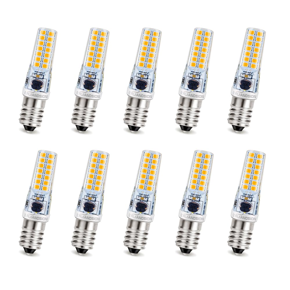 Ruiandsion E14 LED-Birne 220V Warmweiß 5W AC/DC 85-265V 50W Halogen-Äquivalent Nicht dimmbar für Deckenventilatoren Kronleuchter Kühlschrank Salzlichter (10er Pack)