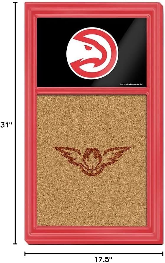 The Fan-Brand NBA Atlanta Hawks: Dual Logo - Cork Note Board- Sports Decor for Home, Game Room, Fan Cave & Garage - USA Made