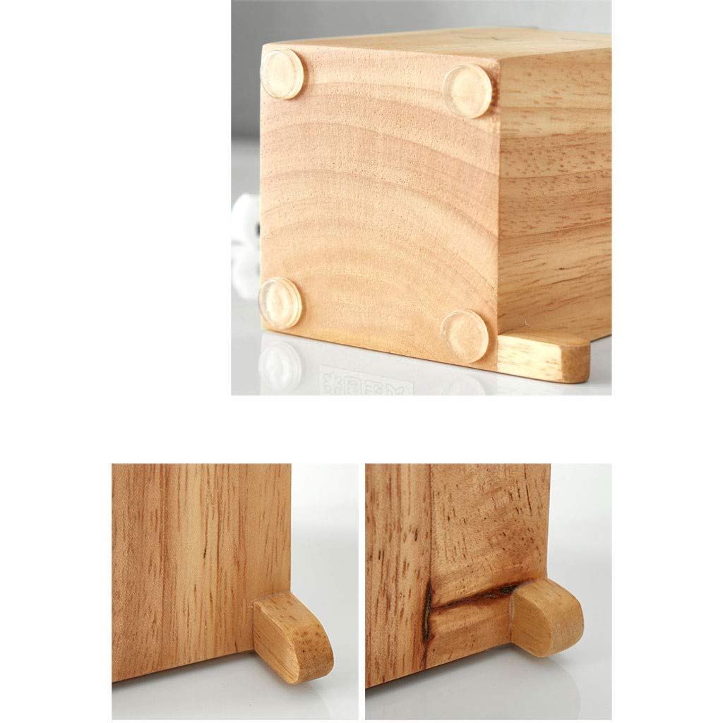 Portapenne, Portapenne in Legno massello personalità Moda Simpatico Cartone Animato Studente Fatto a Mano Studio Forniture per Ufficio Archiviazione Desktop (A)