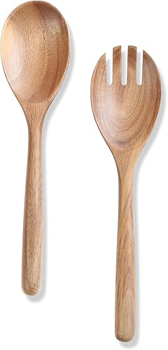 Cucharas de madera para cocinar, cucharas de madera cómodas de mango grueso de 12 pulgadas, utensilios de cocina de madera para agitar, raspar,