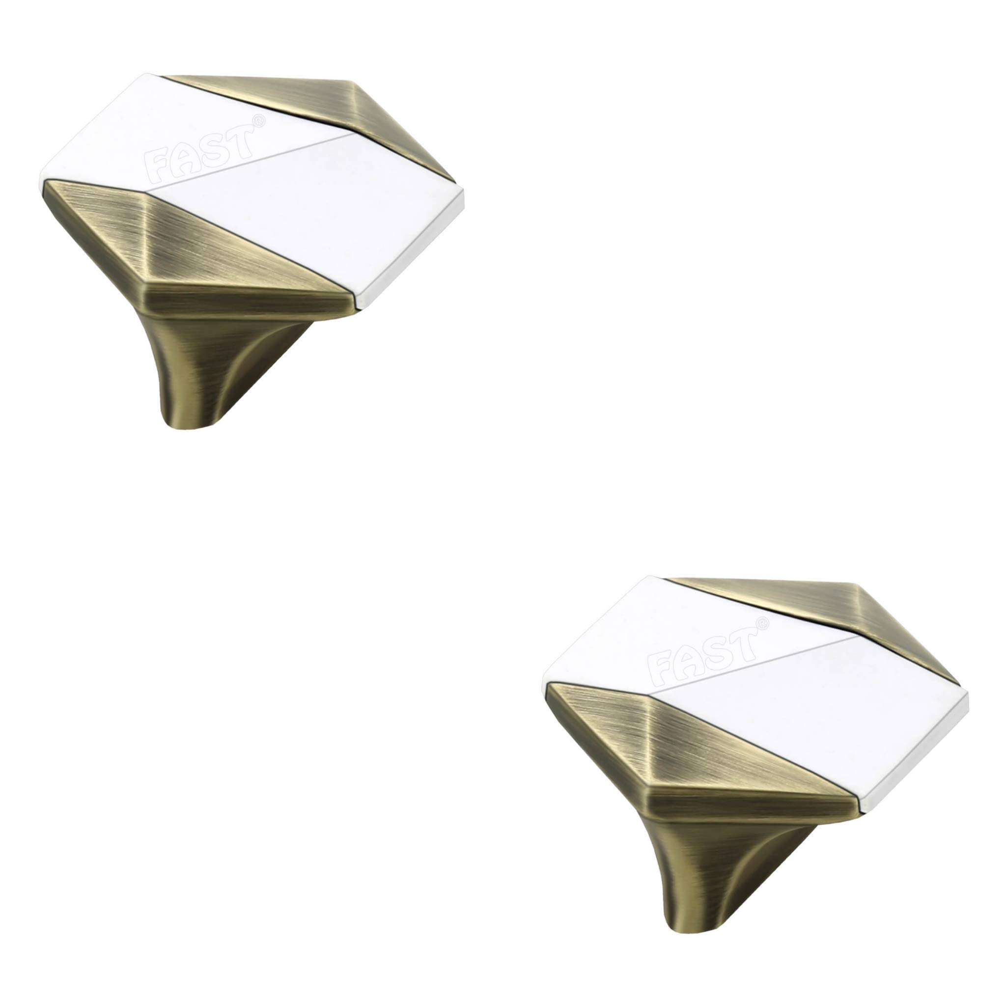 FAST Knob02 Innovative Brass Antique Variety of Colour Cabinet Door Pull Knob Handle 2pcs for All Type Drawer and Small Door. (White) (B07PML5P6Q) Amazon Price History, Amazon Price Tracker
