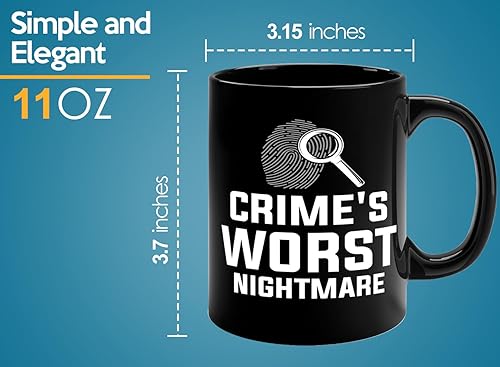 Miniatura 6 de Luxe Gifting Detective Coffee Mug 11oz Black -crimes worst nightmare - Police Officer Cop Patrol Detective Sheriff Law Enforcement Police Academy