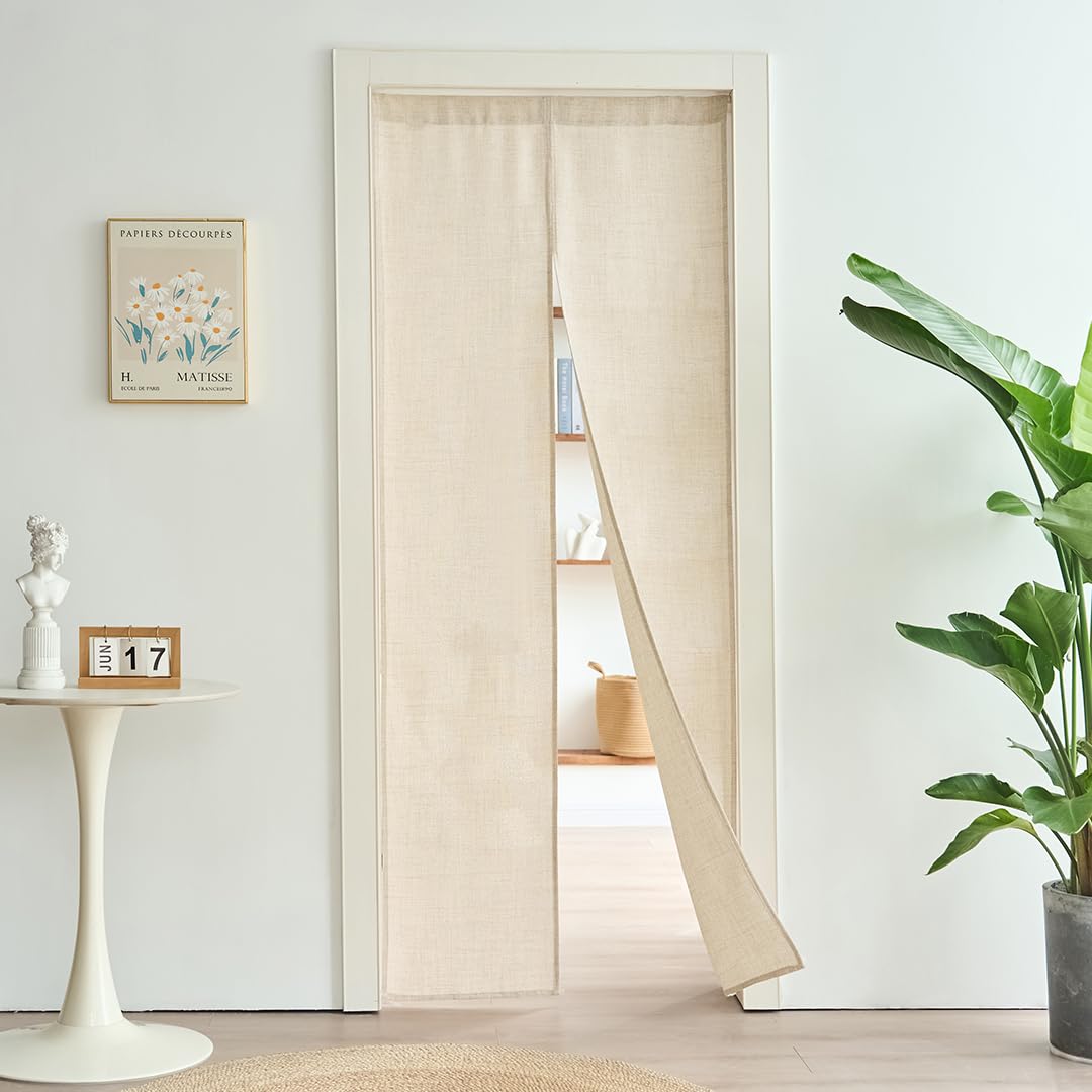 Amazon｜YKFN のれん おしゃれ 遮光 リネン風 麻風 目隠し 暖簾 200cm