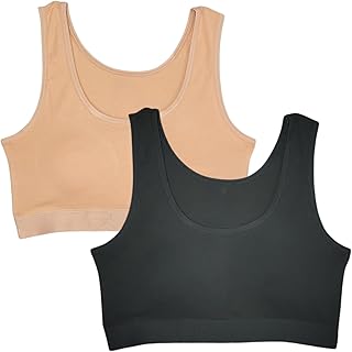 حمالة صدر مريحة ومبطنة من القطن الناعم للنساء من كارما، عبوة من قطعتين