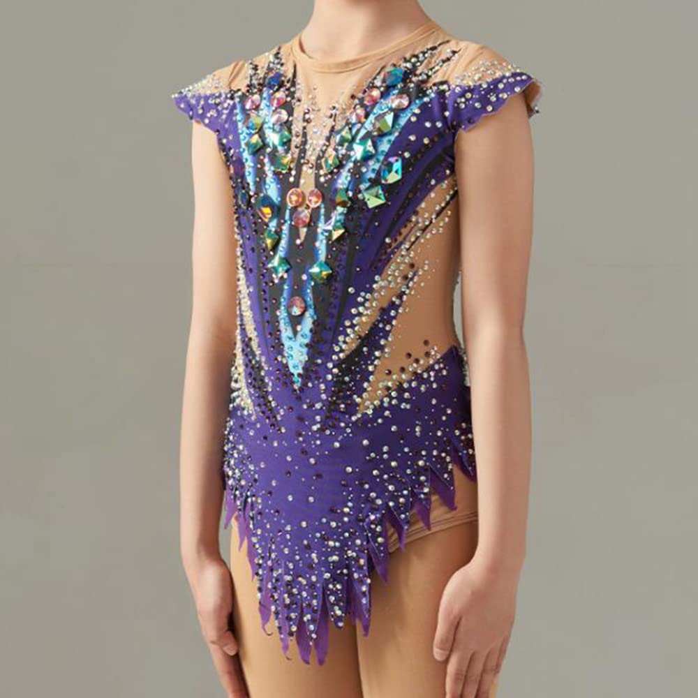 LIUHUO Leotardos de gimnasia rítmica para niñas, color morado, personalizable