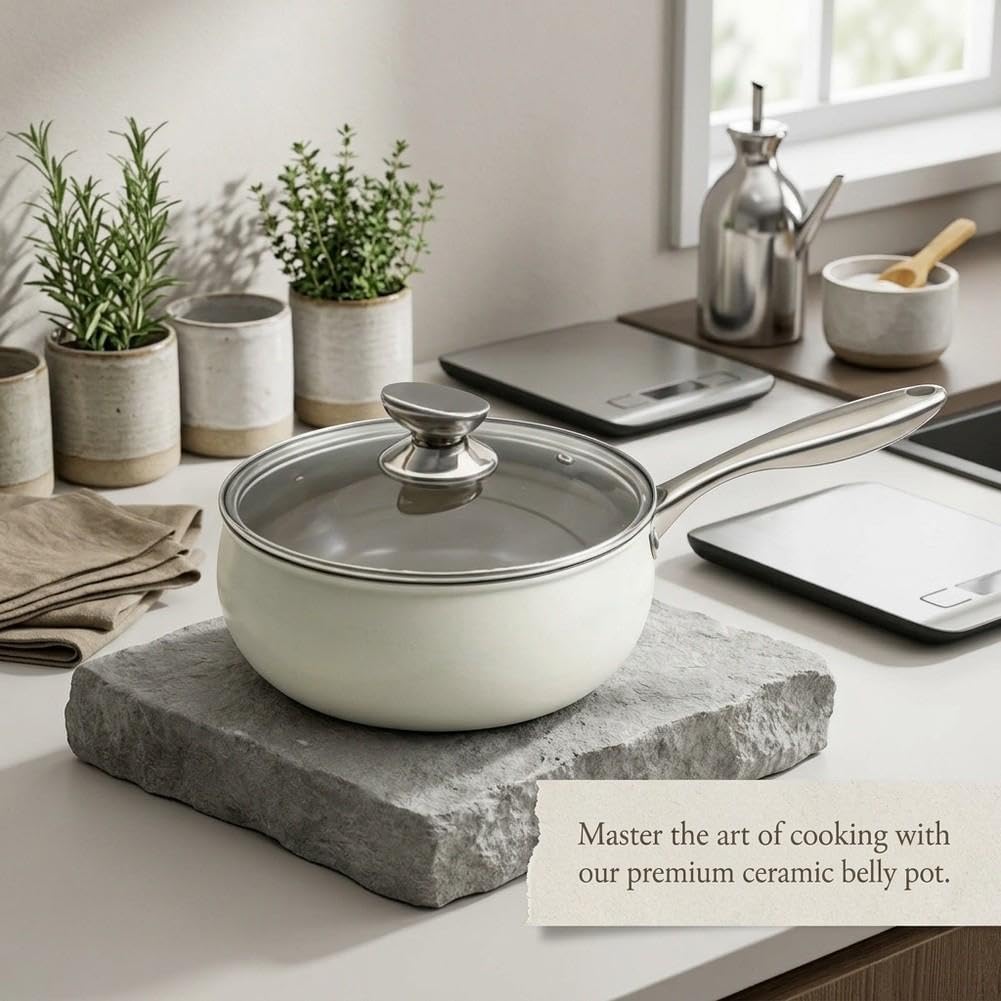 Padella con manico ergonomico, 44 cm, corpo curvo, impugnatura stabile