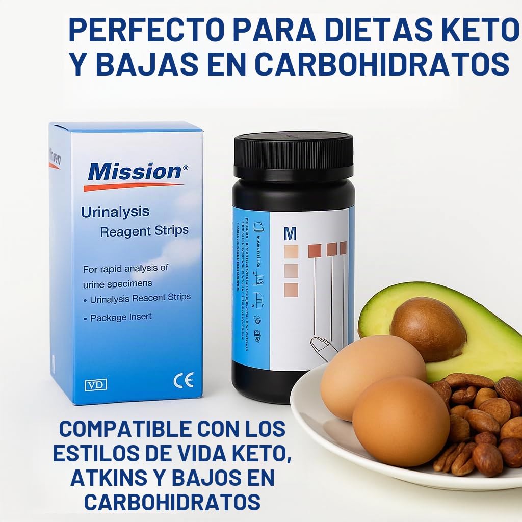 Tiras de prueba de cetonas para dieta cetogénica baja en carbohidratos, 100 tiras, miden los niveles de cetosis de quema de grasa. Resultados en segundos