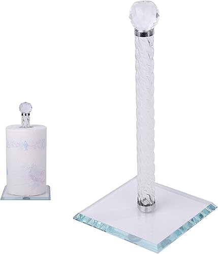 Portarrollos de papel hechos a mano, relleno de cristal brillante para cocina, baño, rollo de papel para encimera