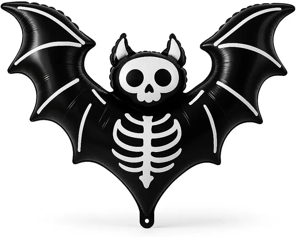 Balão Halloween Foil Gigante 3D e Cartelado (Morcego Esqueleto)