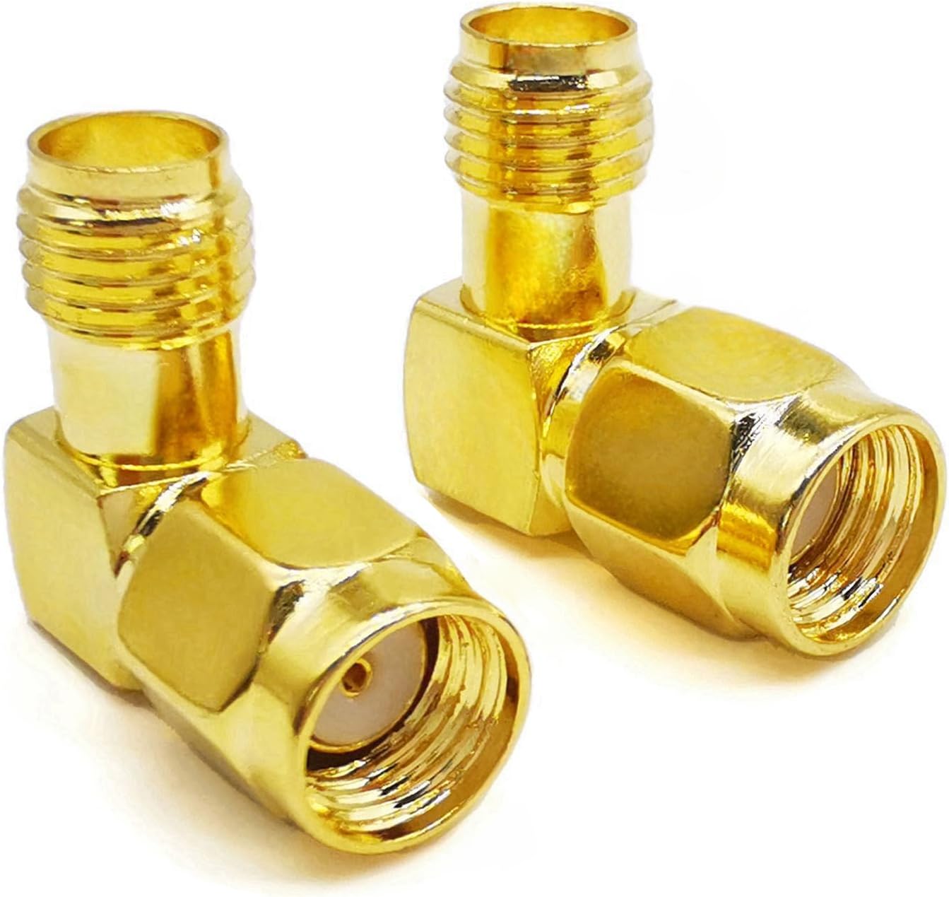 2 Adaptadores SMA Ángulo Recto Hembra a RP-SMA Macho