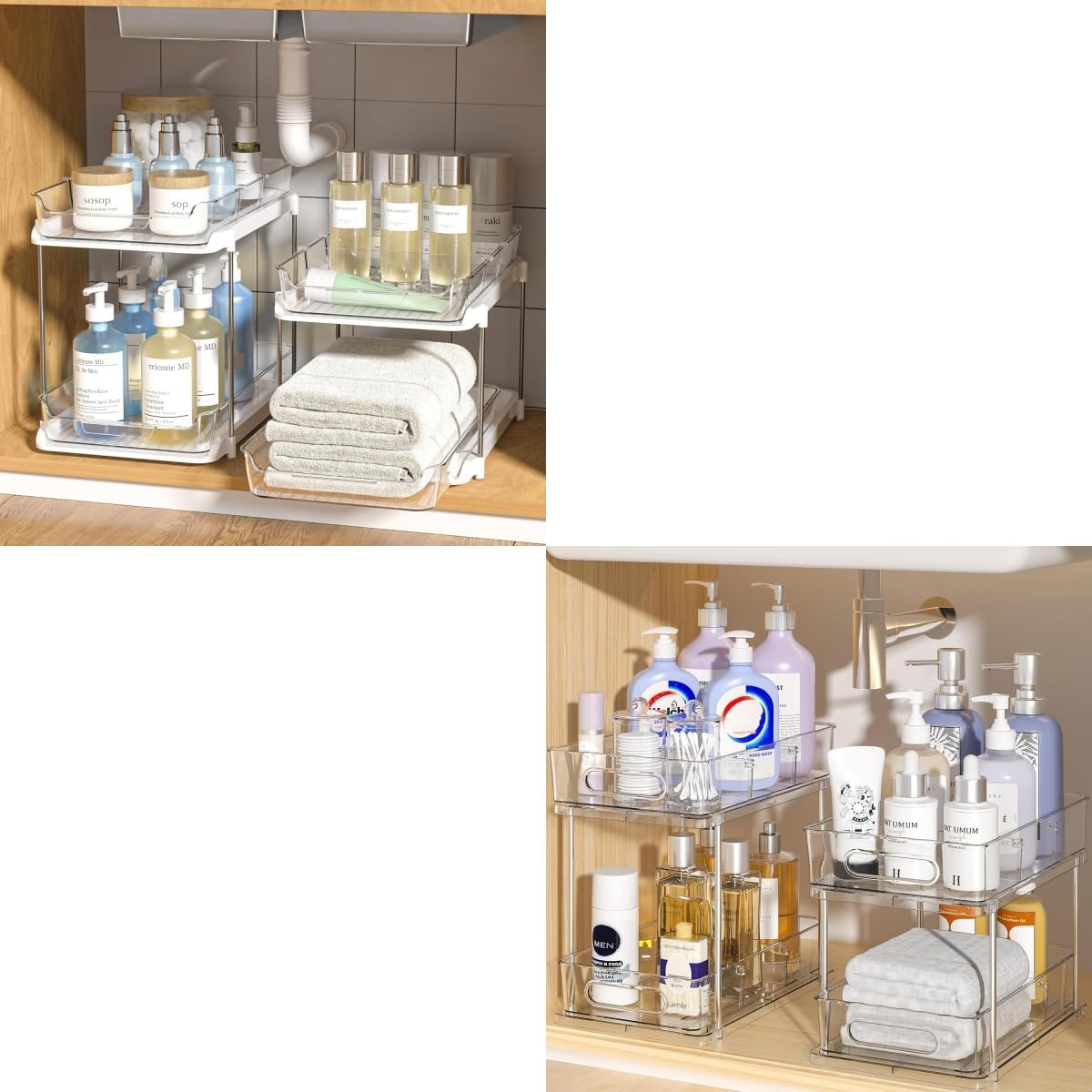 Delamu 2-Tier Multi-Purpose Bathroom Under Sink Organizers and Storage