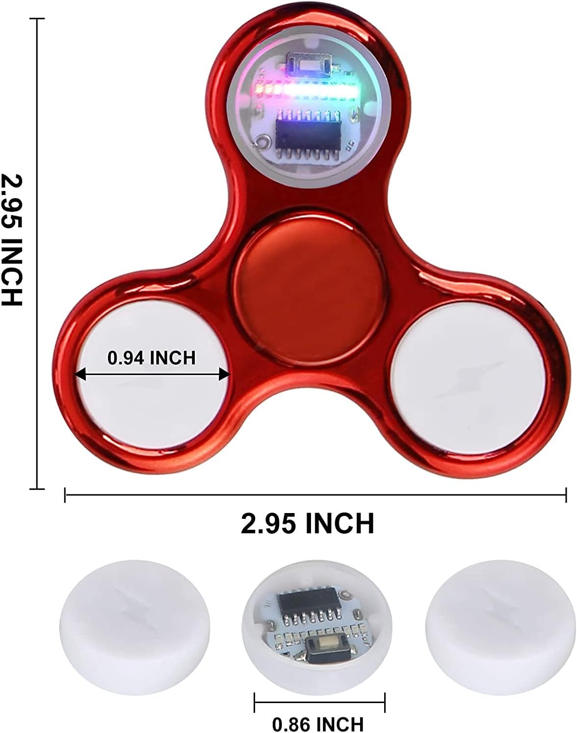 Dilabnda 6 PCS Light Age 3+ up Fidget Spinner Toys, LED Sensory Hand Fidget Toys - Image 4