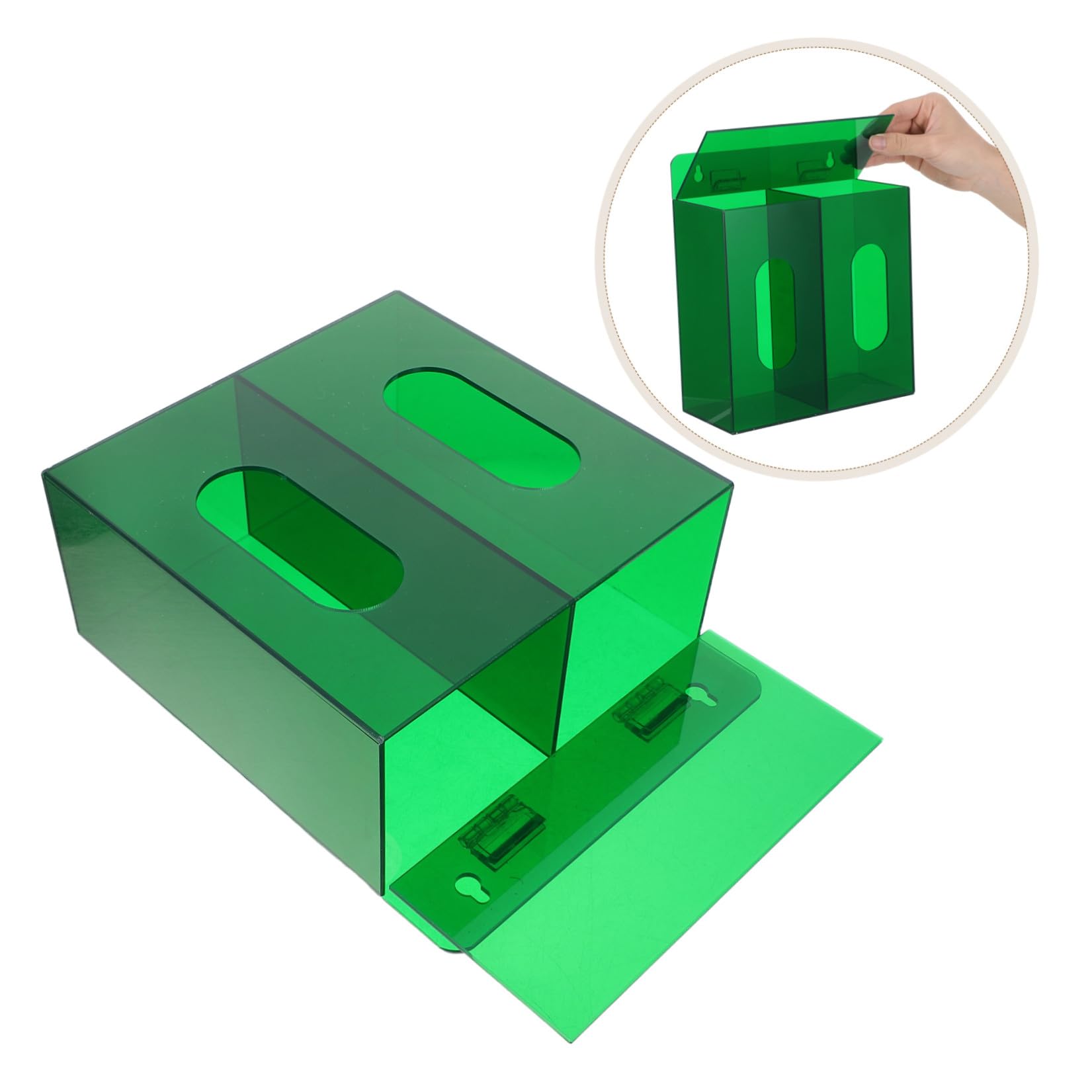 Zerodeko Porta Mascherine in Acrilico con Supporto per Guanti Contenitore Salvaspazio e Resistente per Organizzazione Efficiente da Muro