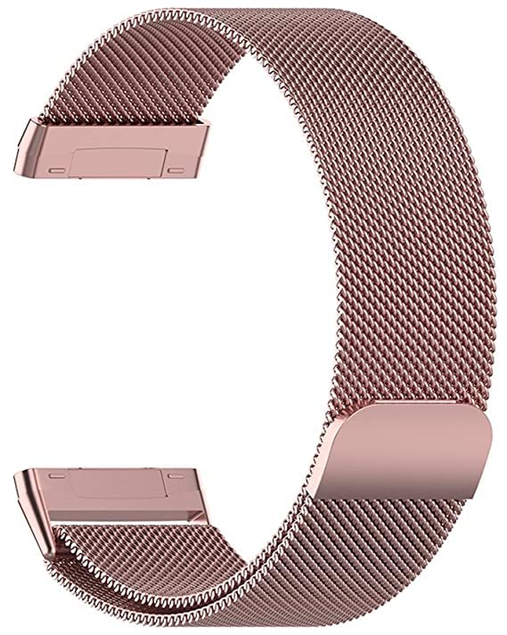 GetTechGo® Premium Metal Magnetic Milanese Strap Compatible For Fitbit Versa 3 / Versa Sense|Stainless Steel Mesh Breathable Wrist band Strap with Adjustable Magnet Lock (Rose Gold) (B0BGC3Z59P) Amazon Price History, Amazon Price Tracker