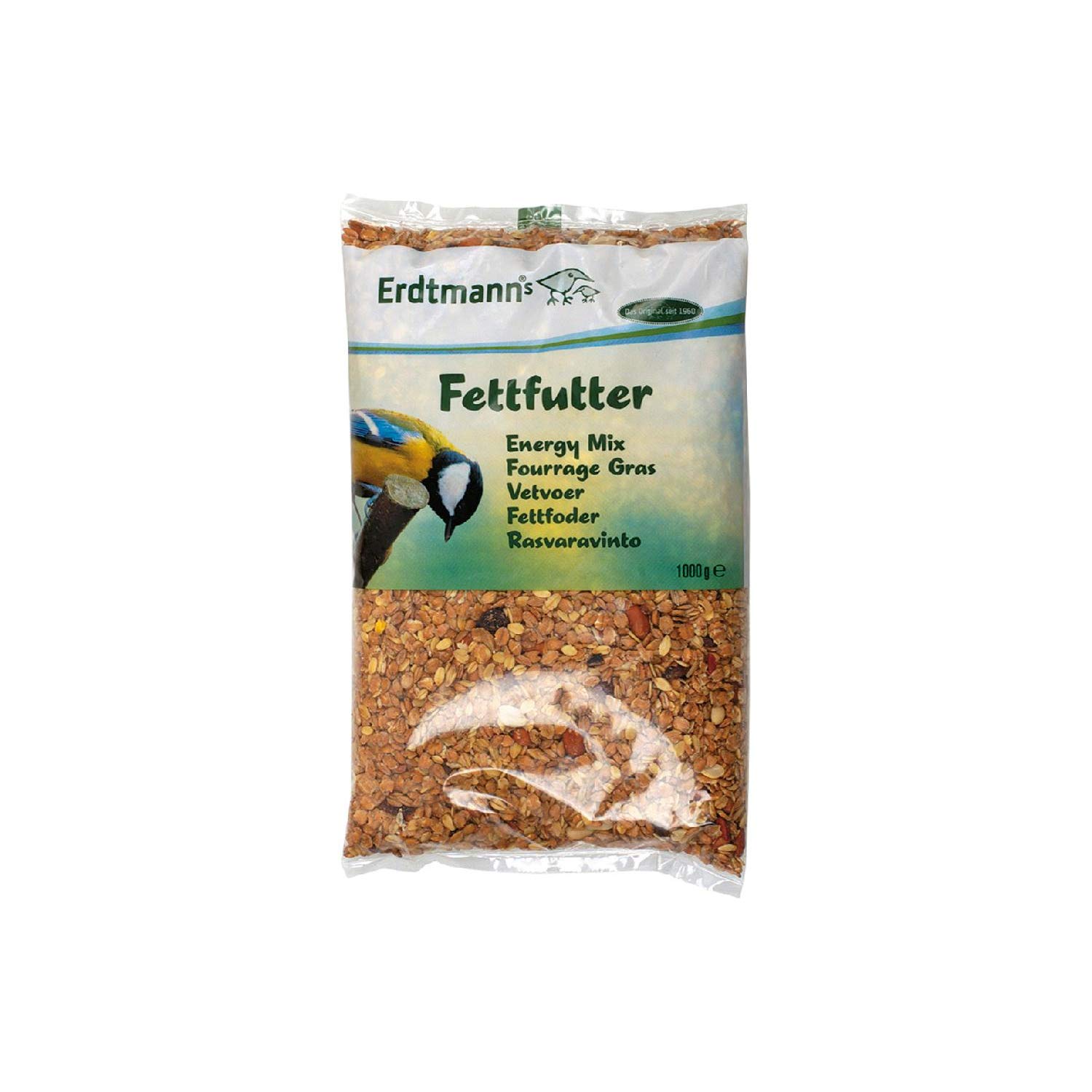 Erdtmann's Mangime per uccelli, mangime grasso, 1,0 kg, cibo principale per l'inverno o integratore per la miscelazione