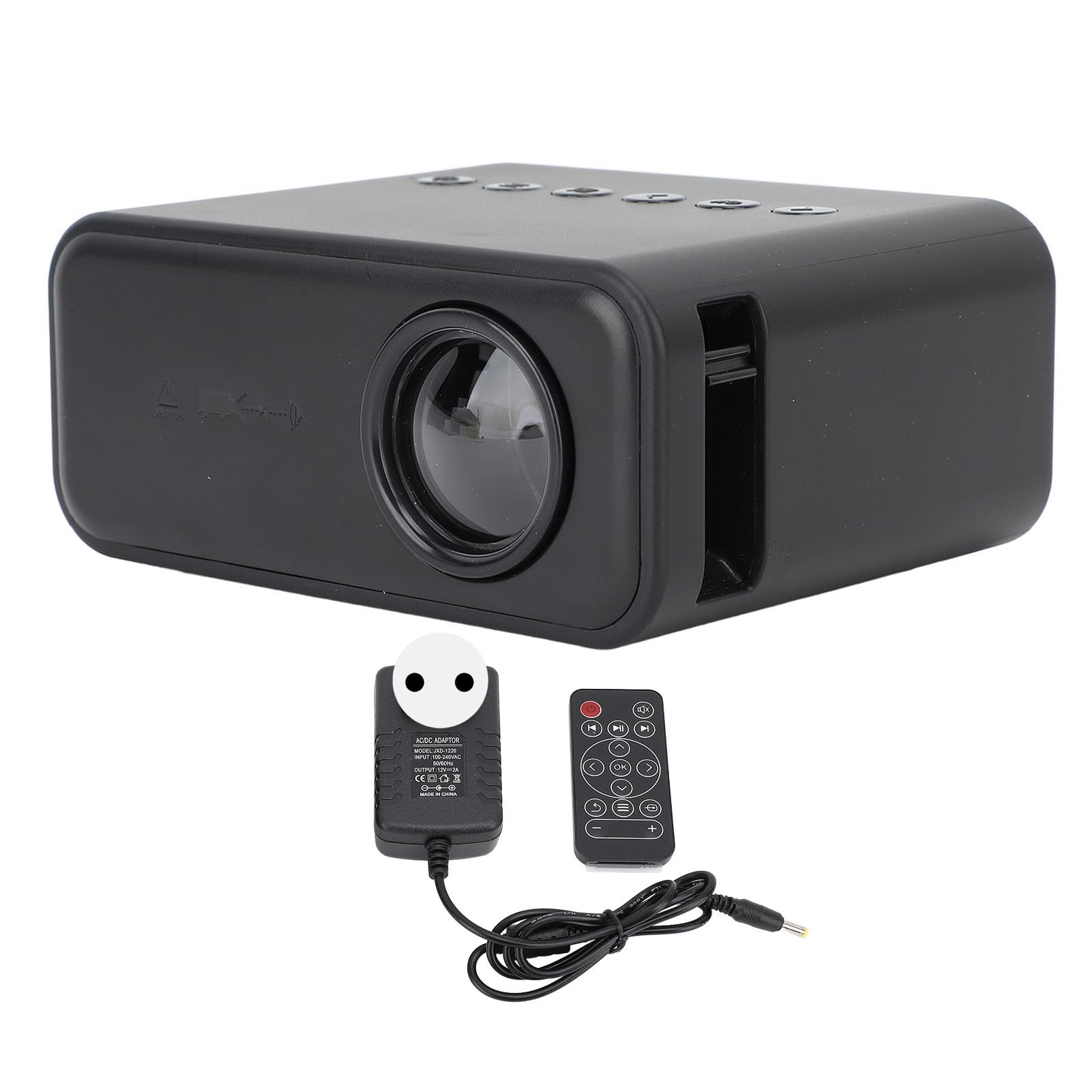 Luqeeg Projecteur sans Fil 1080P HD avec Haut-Parleur, Technologie D'imagerie Diffuse, Mini-Projecteur de Cinéma, Vidéoprojecteur Portable pour L'extérieur (Noir)
