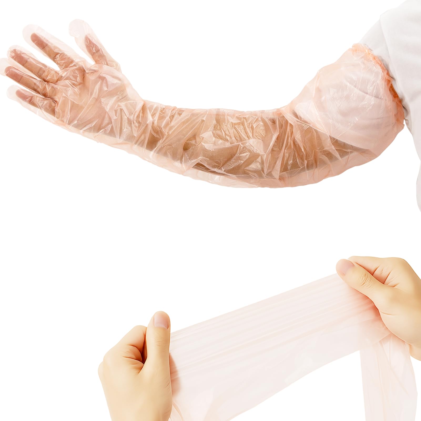 50 fundas impermeables para brazo para ducha, guantes de plástico largos desechables para limpieza, protector de yeso para brazo de ducha, cubierta impermeable para heridas rotas