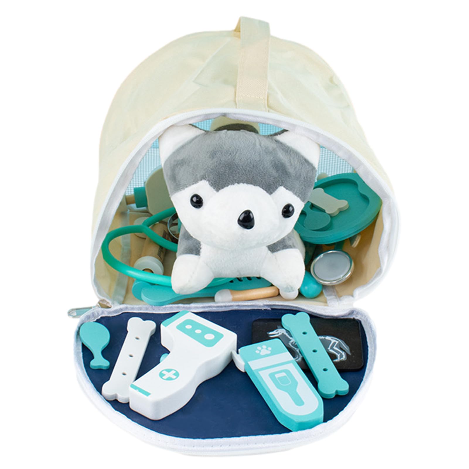 TARAKO Set da educativo per Il Dottore, Kit Medico per Bambini | Kit di Giocattoli veterinari per Giochi di Ruolo da 25 Pezzi - Giocattolo per Bambini Finti con Borsa di capacità