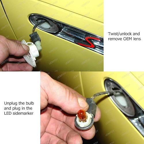 Miniatura 9 de iJDMTOY Lente ahumada ámbar tira completa LED Fender lateral marcador intermitente luces compatibles con Gen2 R55 R56 R57 R58 R59 MINI Cooper