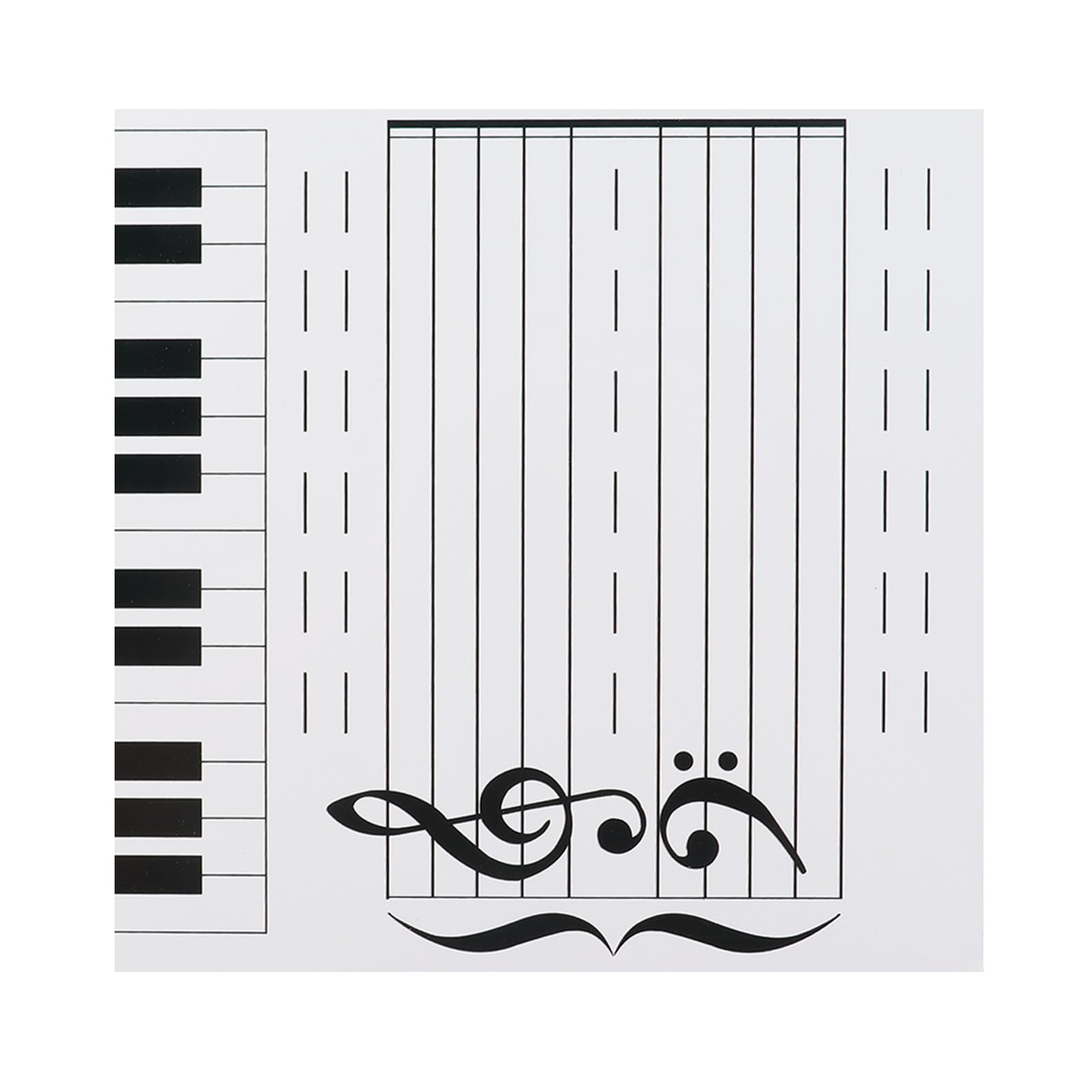 Alomejor Tableau magnétique effaçable à sec pour l'enseignement des touches de piano, prend en charge la lecture de notes et la musique pour les étudiants