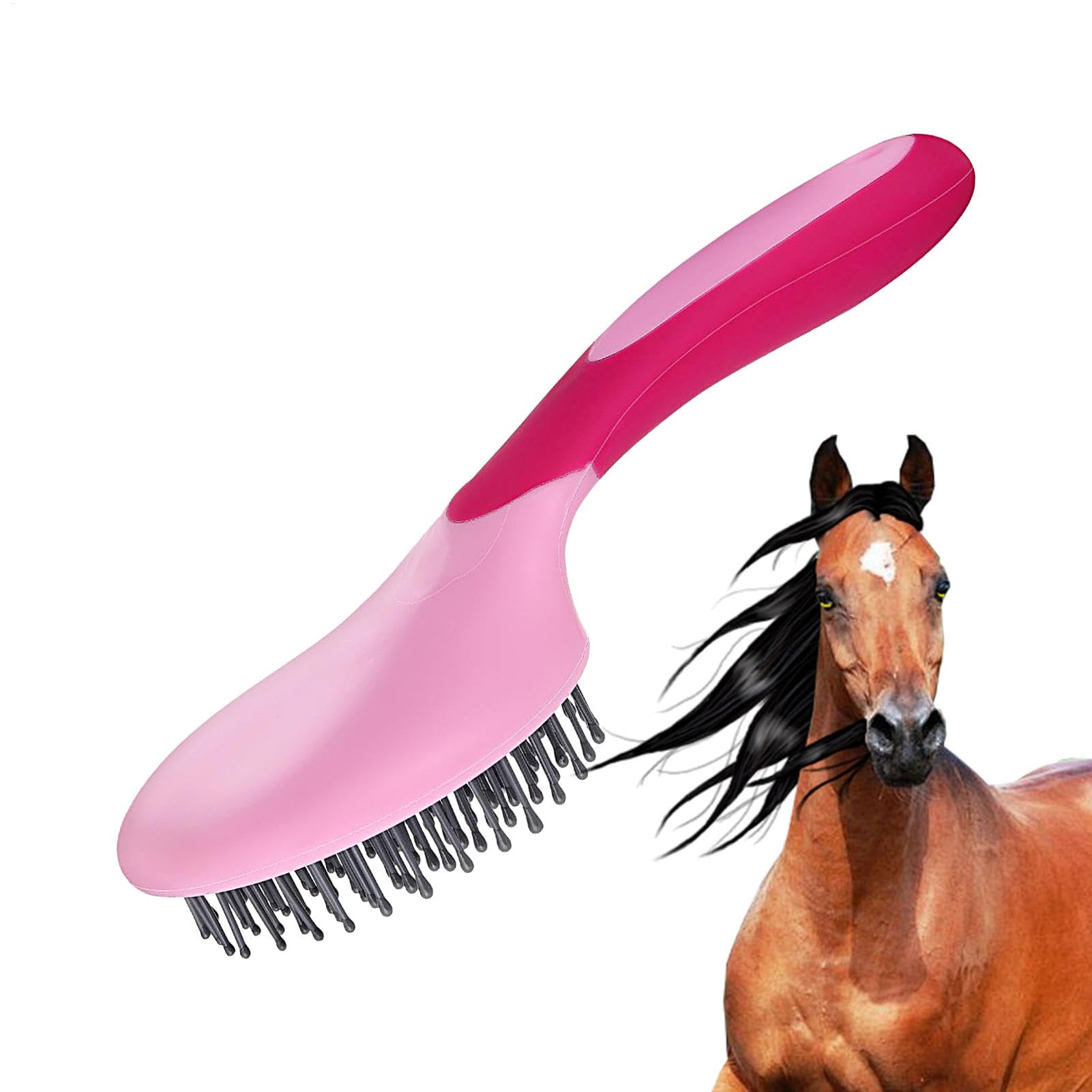 Spazzola professionale per criniera e coda, manico umanizzato, toelettatura del cavallo
