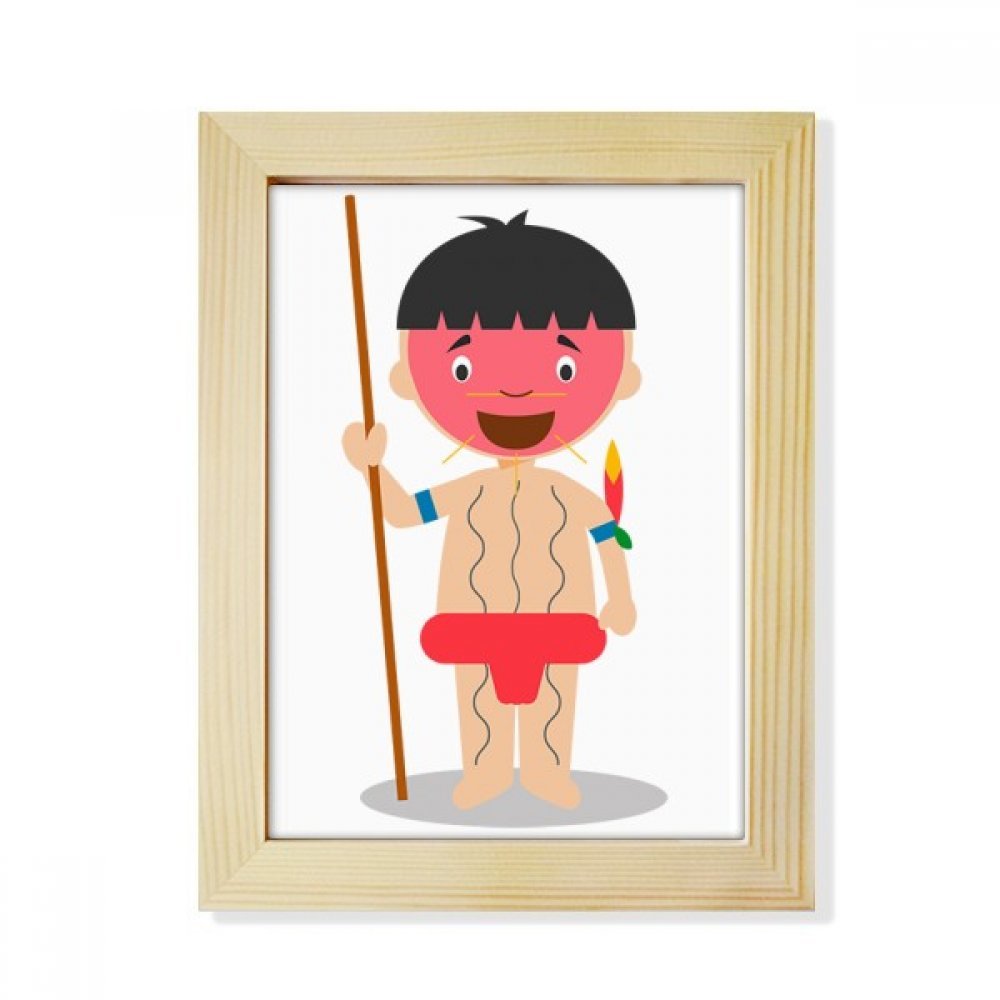 Marco de madera rojo venezuela yanomami de 6x8 pulgadas el regalo artístico perfecto para tu familia