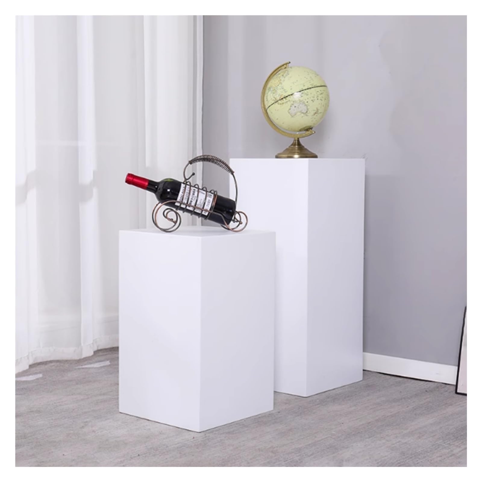 Generico Colonna con piedistallo Quadrato, alzate espositive a cubo, scatole espositive Decorative impilabili, espositore per sculture di Compleanno, espositore per Dessert per Eventi (Bianco, 40x40x