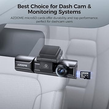 AZDOME 128GB Micro SD Card microSDXC Memory Card for AZDOME M550 GS63H Pro PG17-4K M550 Pro M200 M330 M300S M01 Dash Cam Full HD & 4K UHD, U3, A2, V30