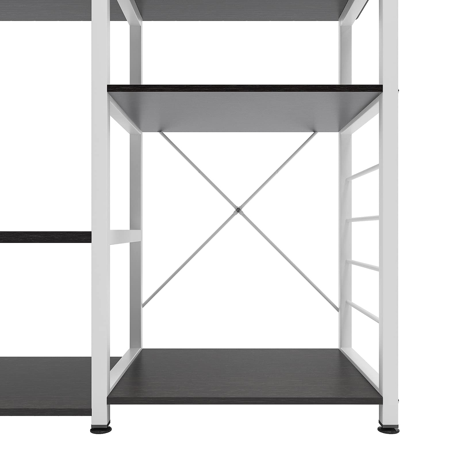 SogesPower 3-stöckiges Küchenregal Backregal Mikrowellenregal 3 Ebenen Regal mit S-Haken Küchenhelfer Gewürzregal für Ihre Küche 90 x 40 x 83 cm