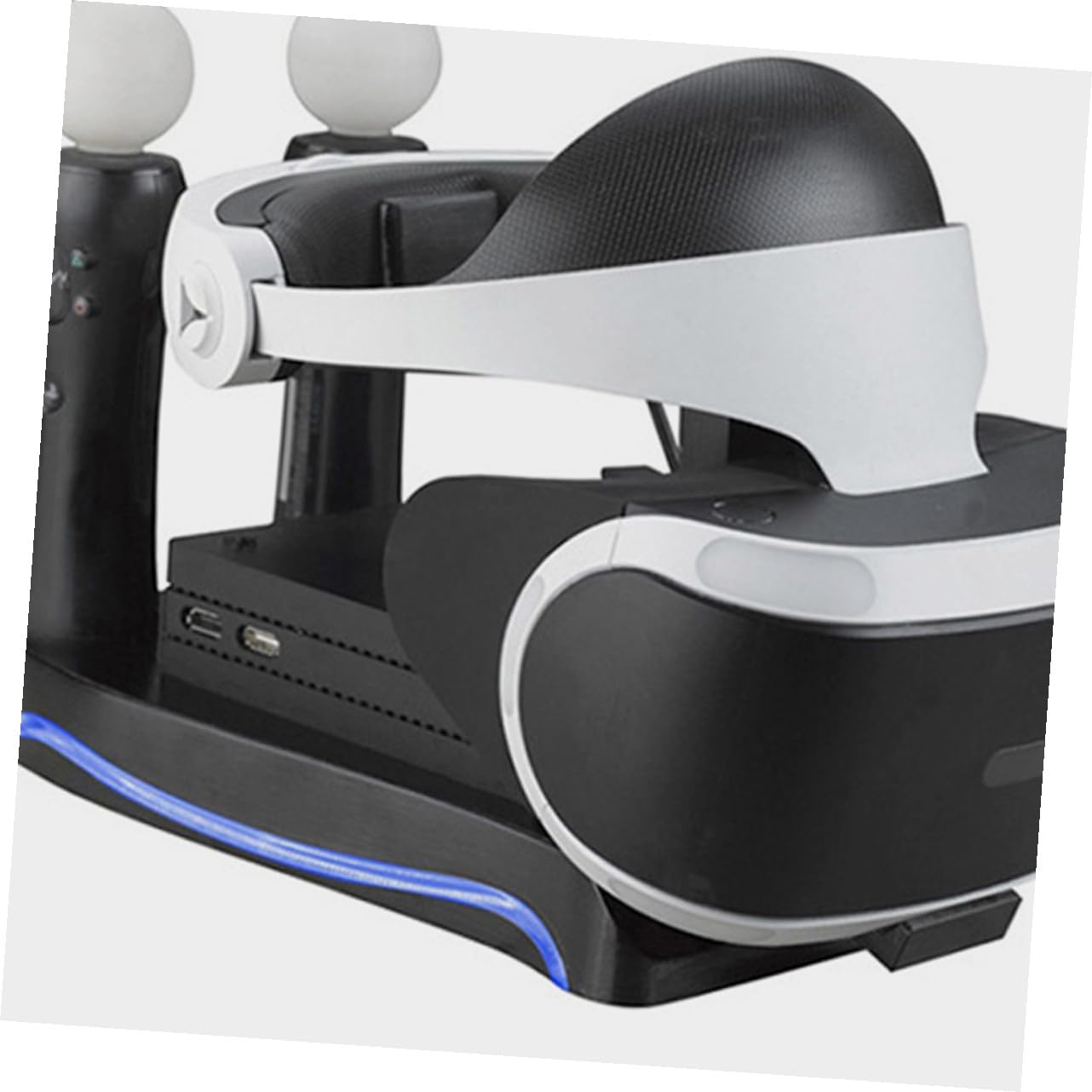 Supporto di Ricarica per Controller Vr 4 in 1 in Abs Nero, Stazione per Console di Gioco Funzione di Esposizione e Conservazione per Gaming