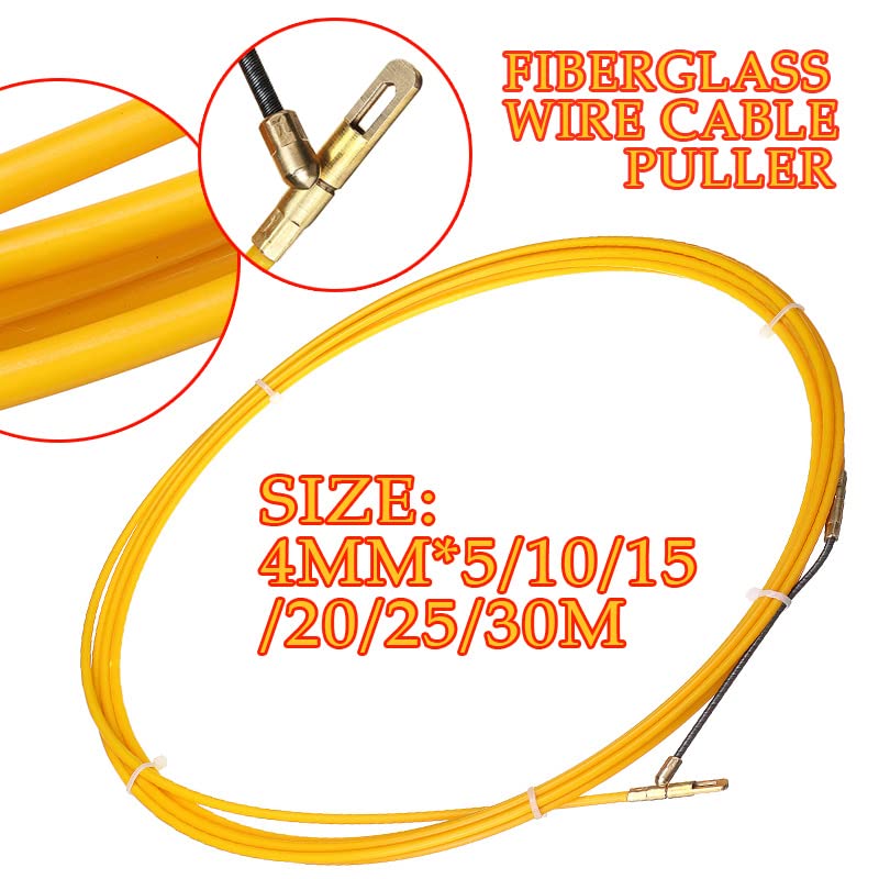 Einziehband 5M/10M/15M/20M/25M/30M Dia 4mm Fiberglas Draht Kabel Puller Fisch Band Reel Leitung Rohrleitungen Rodder Ziehen Puller Guide Gerät(25M)