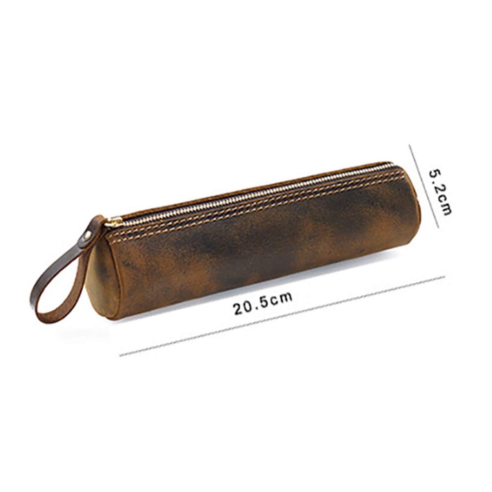 ACiyD Astucci per matite, portamatite Astuccio con Cerniera per Scuola, Ufficio e Lavoro Custodia in Vera Pelle per matite e pennelli (Verde Scuro, 20,5x5,2x5,2 cm) (Blu 20,5x5,2x5,2 cm)