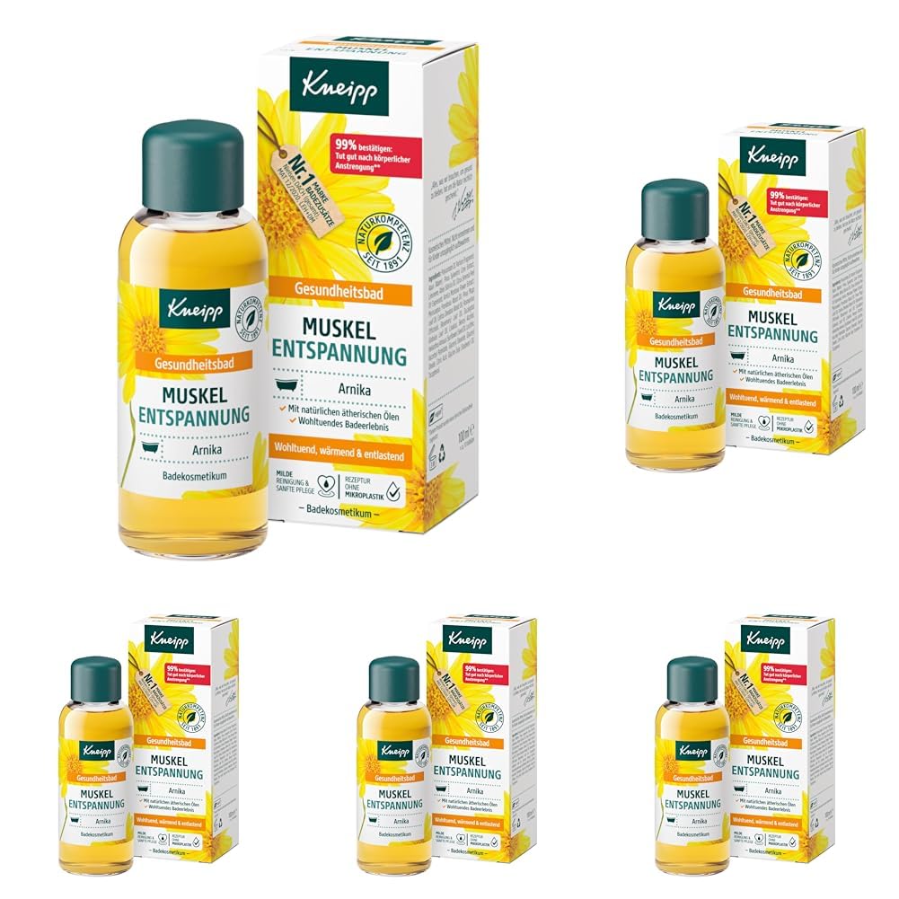 Kneipp Gesundheitsbad Muskel Entspannung - Badeöl mit wertvollem Extrakt der Arnika & ätherischen Ölen aus Cabreuva, Rosmarin & Pinus-Arten - belebt & tut gut nach körperlicher Anstrengung - 100ml