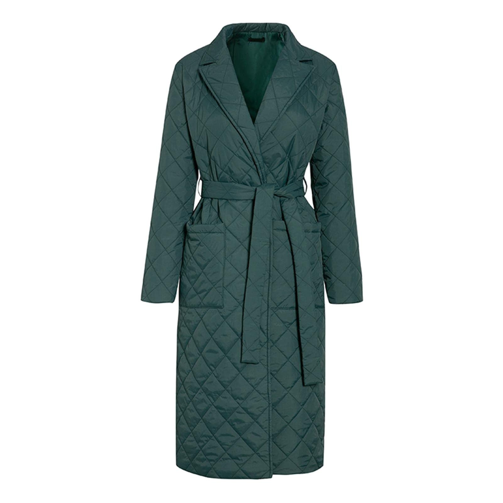 Enakshi® Winter Windproof Jacket Casual Sashes Women Parka Long Straight Coat Green L|Clothing Shoes & Accessories | Womens Clothing | Coats & Jackets-picture-30