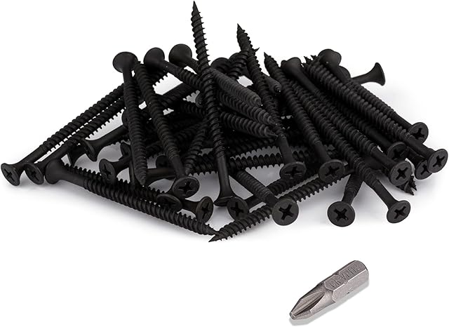 SEQUAL Firmfix Fine Thread Drywall Screws M4.2 x 75mm (Box of 200), Phillips Bugle Head. Corrosion-Resistant. Black Phosphate Finish, Sharp Piercing Point for Plasterboard, Drywall and Wood.