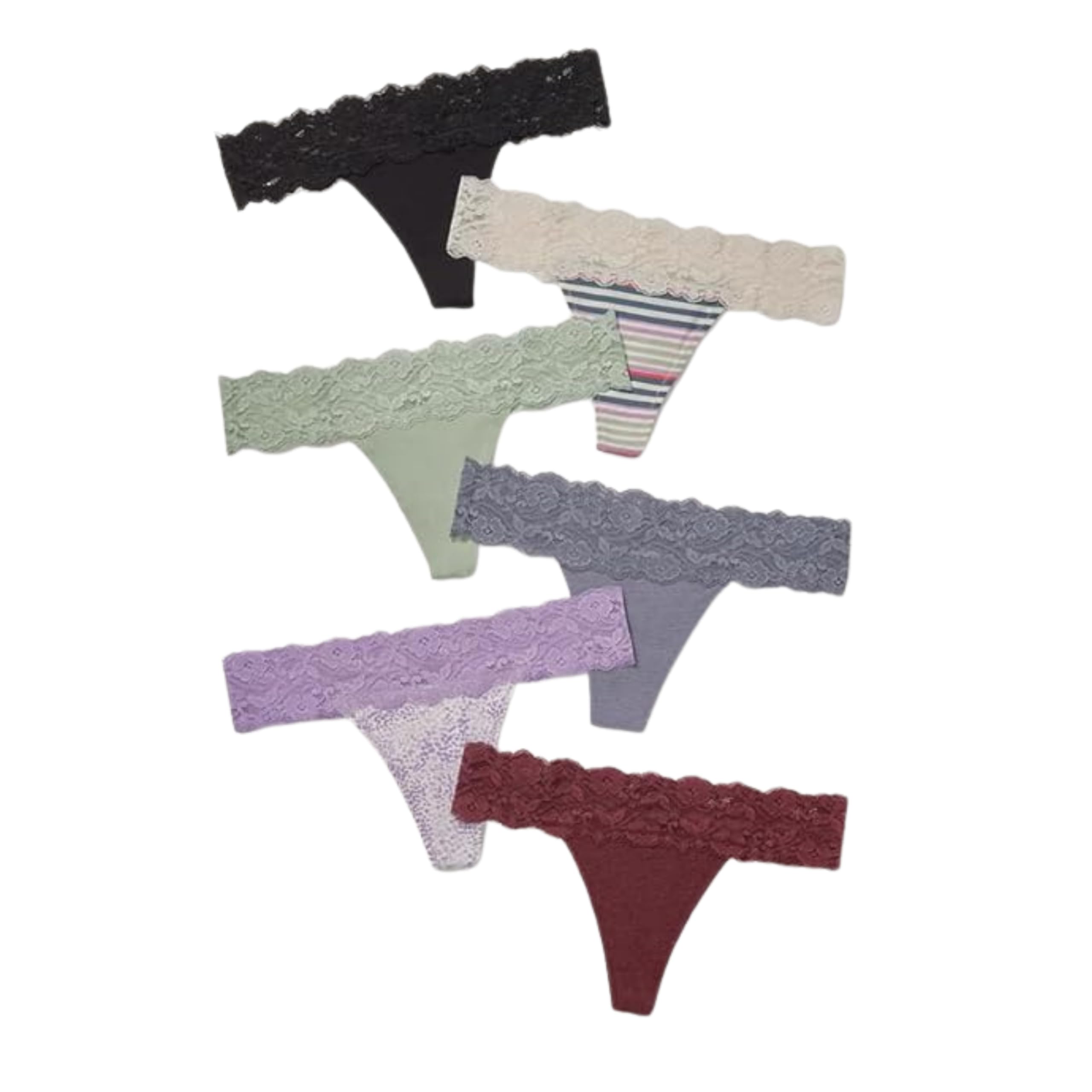 vpsk Women Lycra Cotton Lace Waist Thong Panty for Women & Girls (Pack of 3)-picture-11