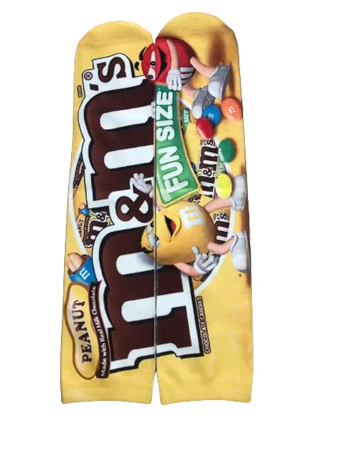 M&M's funny multicolor cute socks 3D pattern tube socks