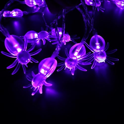 Miniatura 4 de KEPATO Guirnalda de luces de Halloween, 10 pies, 20 LED, funciona con pilas, luces de decoración de Halloween para interiores y exteriores, luces de