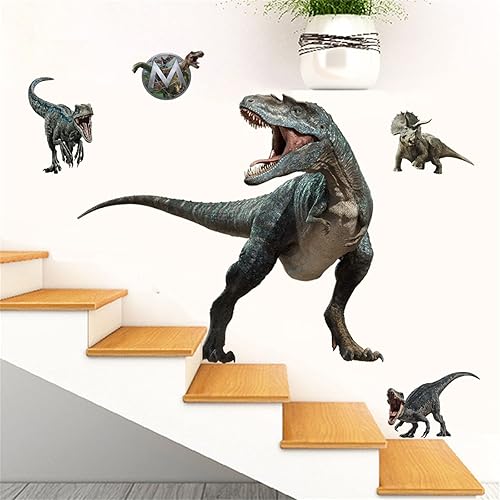 Miniatura 4 de Kiddale T-Rex - Calcomanías de pared gigantes, calcomanías de pared de dinosaurio extraíbles para niños, niñas, adultos, dormitorio, sala de estar
