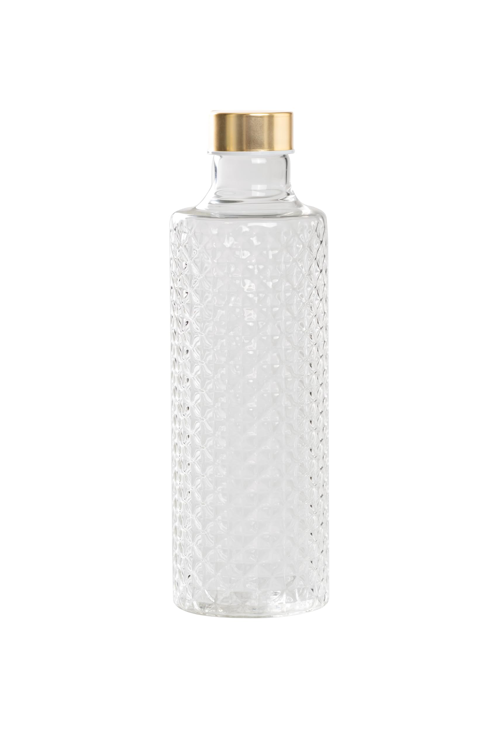 Zafferano Isolano - Juego de 4 vasos con una botella (aprox. 1 L), 450 ml, apilables, aptos para lavavajillas, transparente