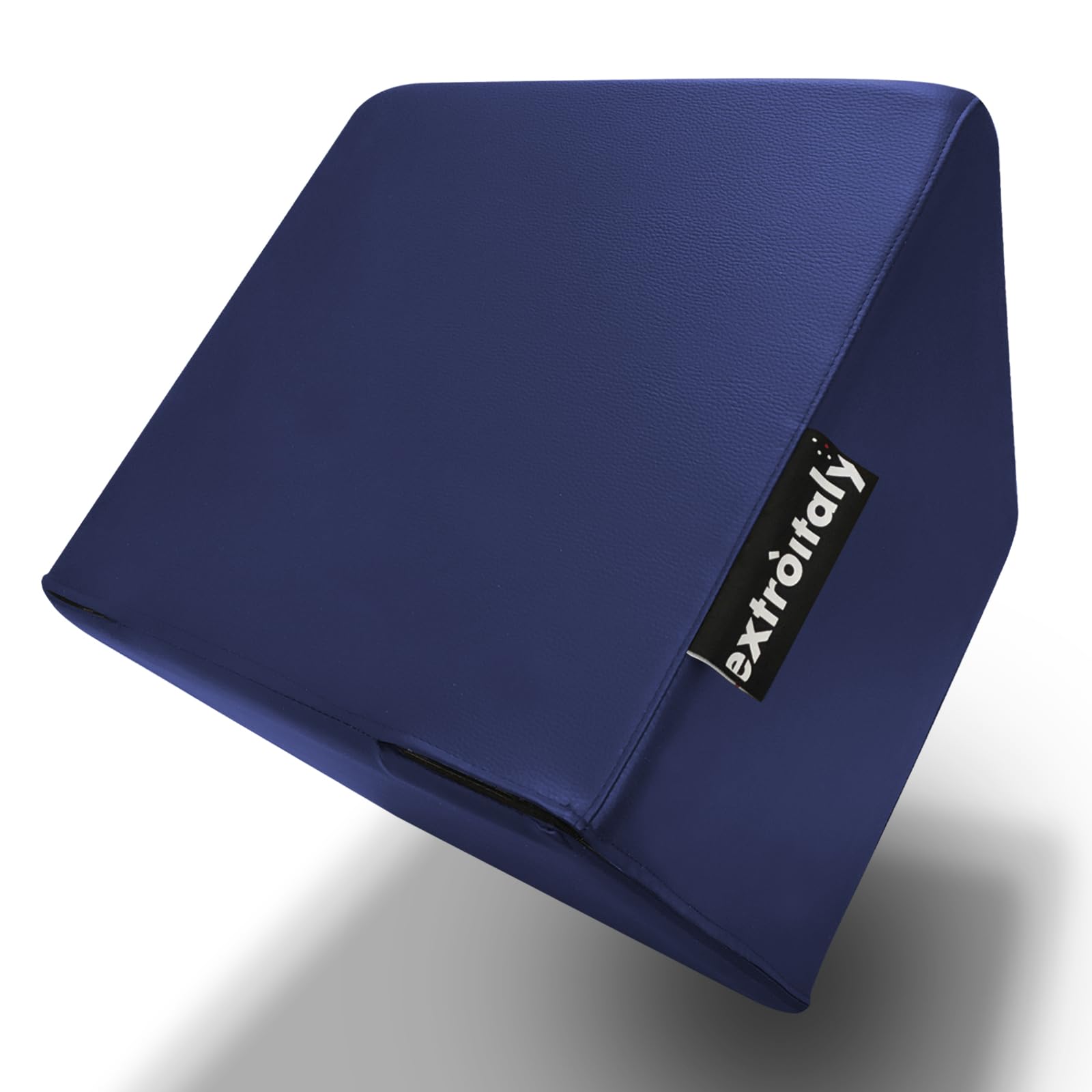 CUBO POUF ECOPELLE BLU 45X45 H.45 SFODERABILE INTERNO IN POLIURETANO DA SEDUTA CUCITURE RIBATTUTE PER MAGGIORE TENUTA