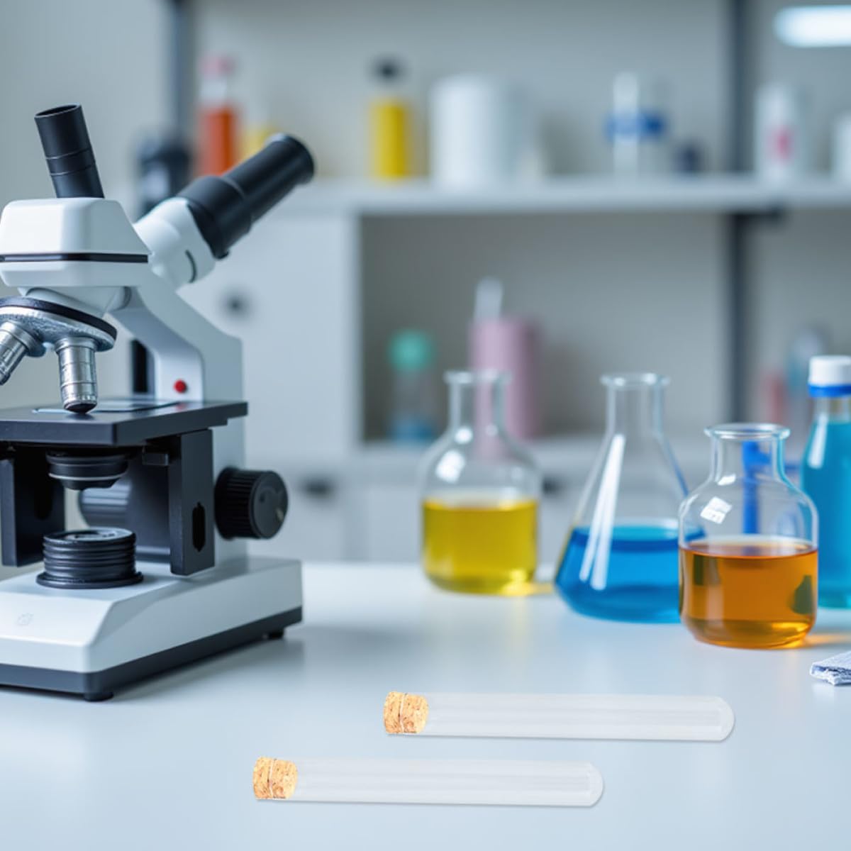 ABOOFAN 5 Set Accessori Per Provette Da Laboratorio Provetta Di Sughero Provette Con Tappi Di Sughero Test Terrarium Jar Contenitore Contenitori Per Confettata Di Legno 10 Pezzi * 5