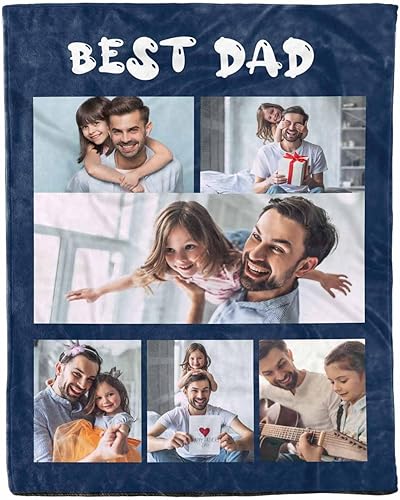 D-Story Manta de collage de fotos personalizada con nombre y fecha, regalos para papá de parte de su hija, manta personalizada con foto D-Story Manta de collage de fotos personalizada con nombre y fecha, regalos para papá de parte de su hija, manta personalizada con foto
