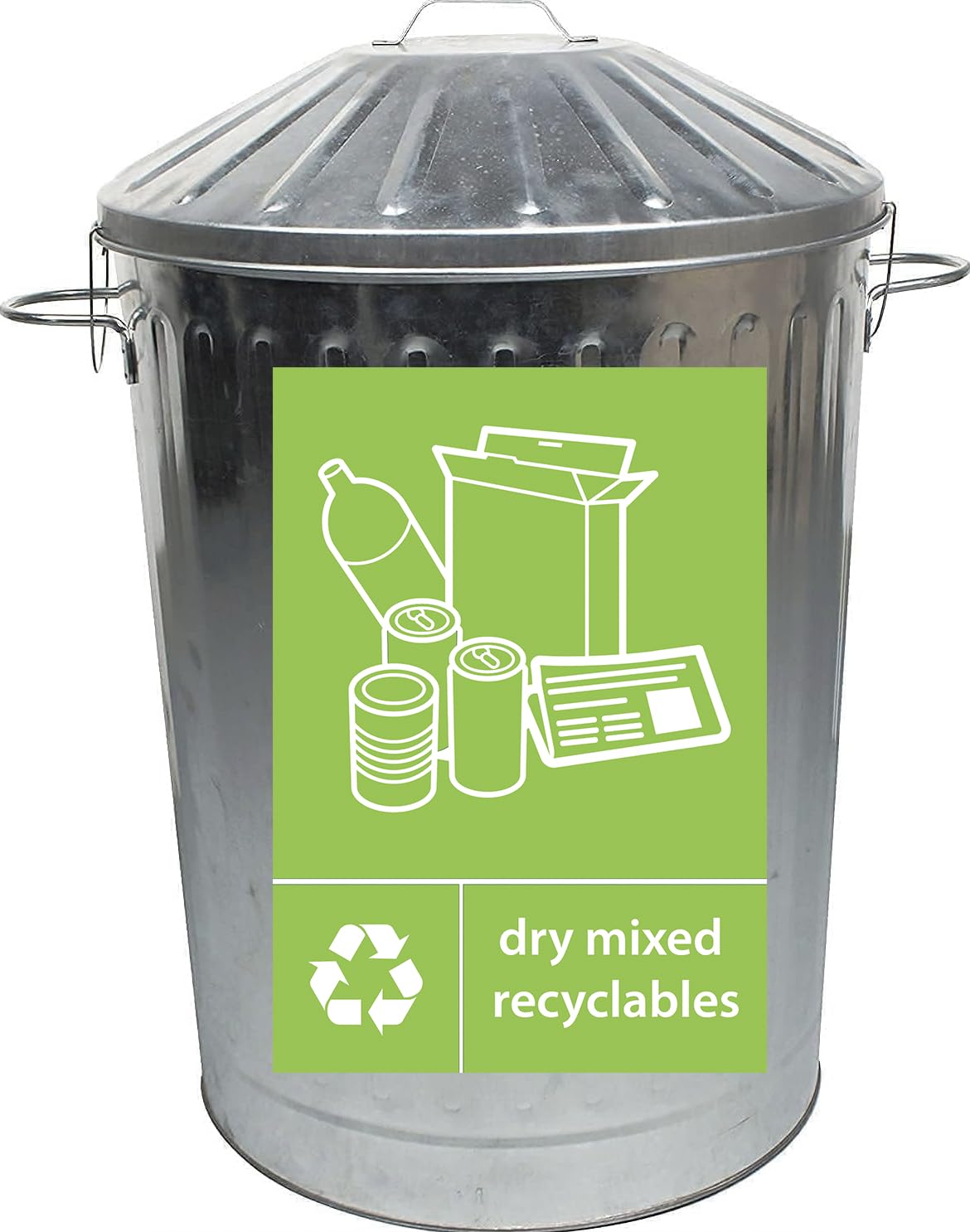 WRAP Dry Mixed Recyclables Recycling Safety Sign Self Adhesive Gloss Decal Sticker A4 297mm x 210mm