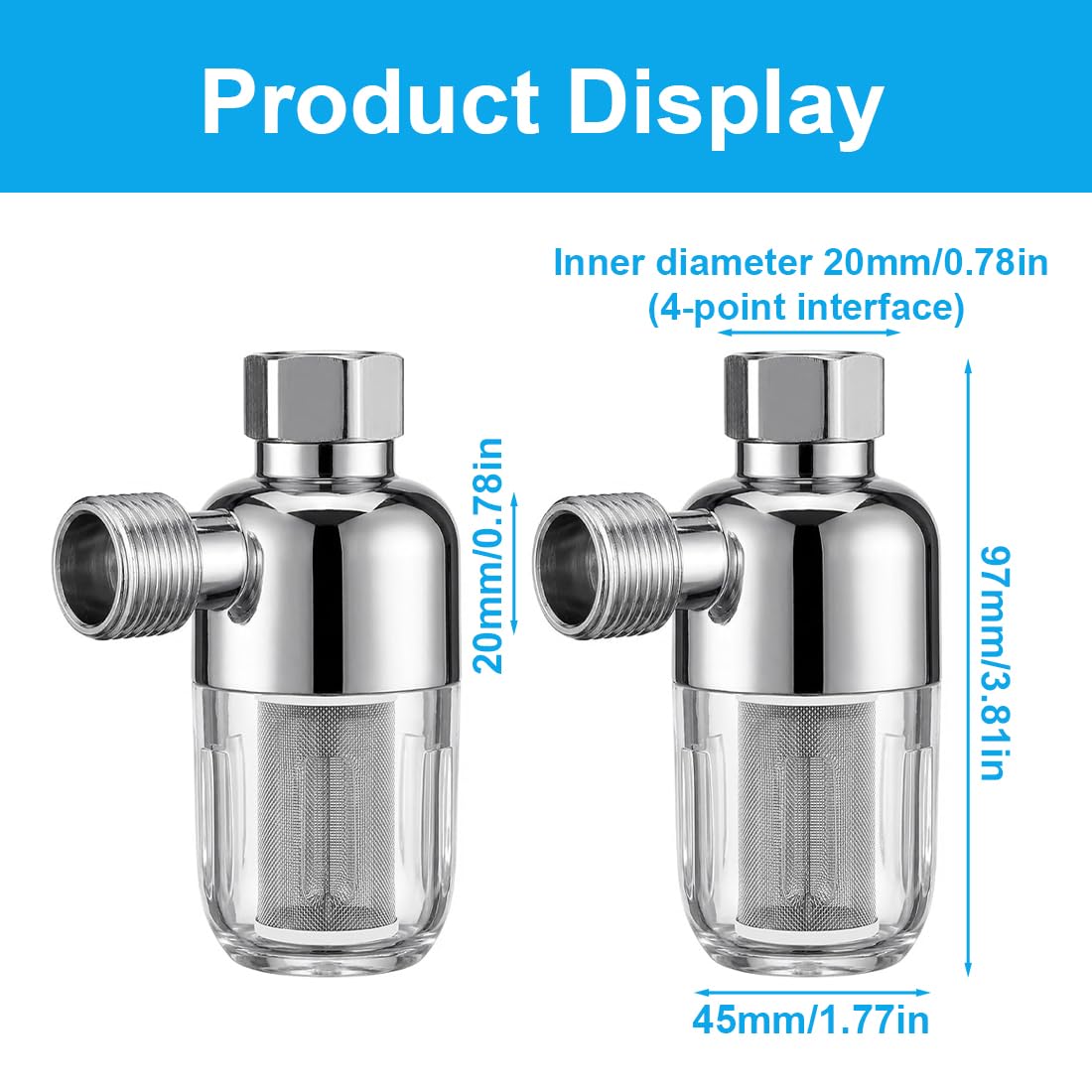 GXGM 2 Pezzi Filtro Anticalcare Doccia, Filtro Doccia Anticalcare, Filtro Efficacemente le Impurità Nell'acqua, Adatto per Scaldabagni