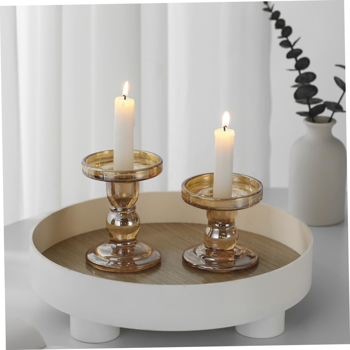 Ciieeo 3pezzi Portacandele Per Decorazione Tavolo Elegante Candelabro Per Atmosfera Calda e Accogliente Per Feste e Occasioni Speciali
