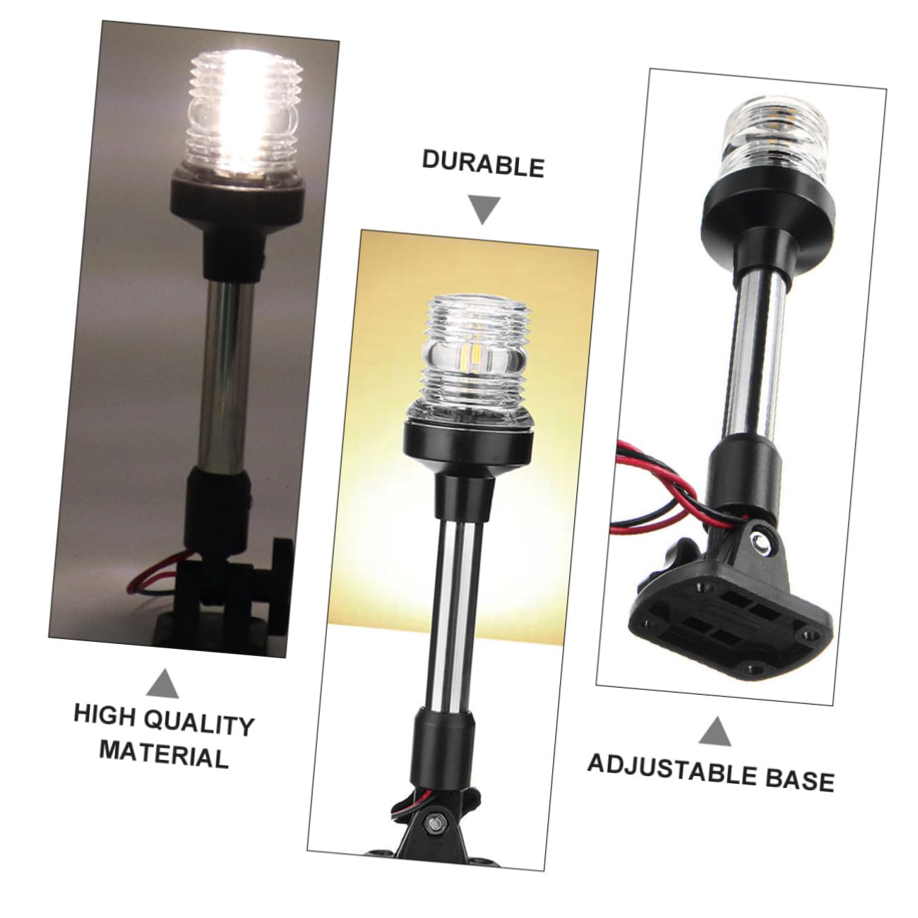 Luce di Navigazione LED per Yacht e Barca 12v Dc Bianco 4000-4500k Design Ribaltabile in Acrilico e Lega di Alluminio per Uso Marittimo di Pesca