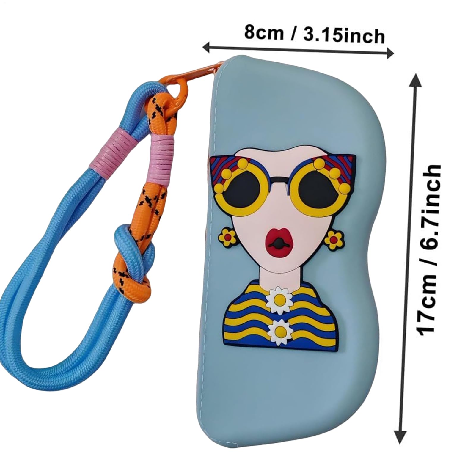 Generico Portaocchiali - Organizer Grazioso per Occhiali da Ragazza,Portaocchiali Da Sole Morbido In Silicone Con Laccetto Polso, Borsa Per Viaggio Escursionismo All'aperto