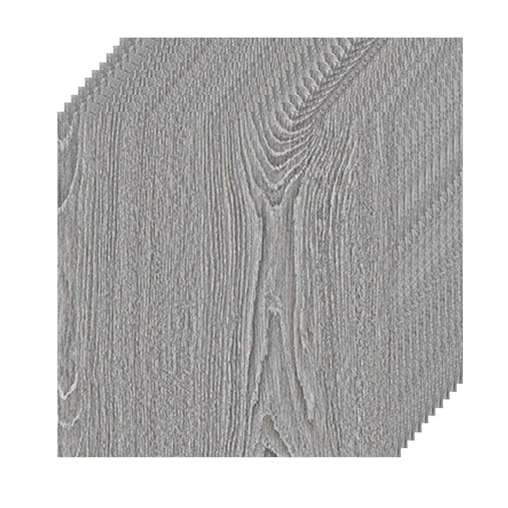 10 Pcs Carrés de Moquette Autocollants Dalles de Sol en Moquette à Coller Antidérapantes Réutilisables et Lavables Motif bois Gris 2 30x30cm