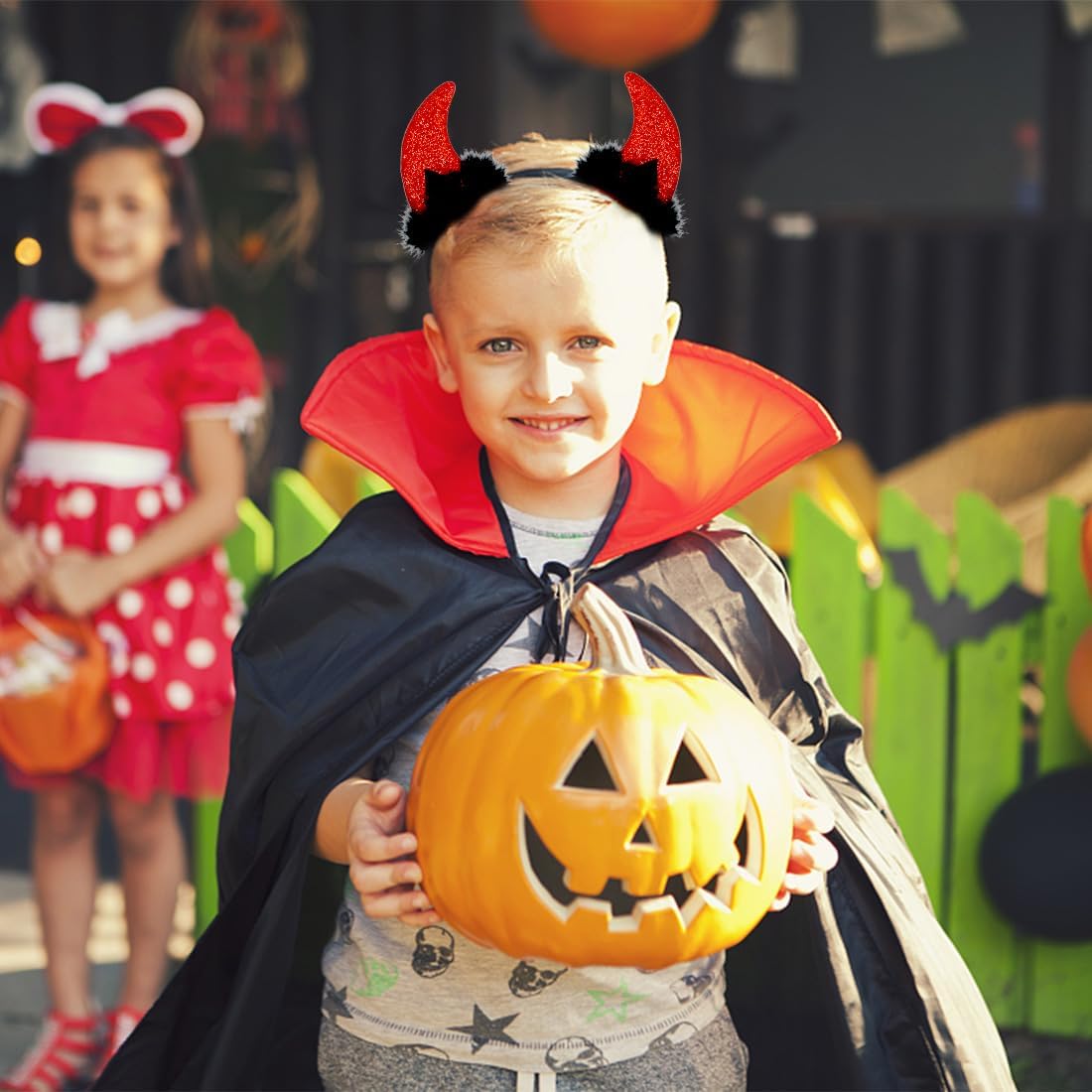 Tuzuaol Devil Horns Headband for Halloween Fancy Dress Cosplay - Red Ears Costume Accessory for Women Girls - Image 5